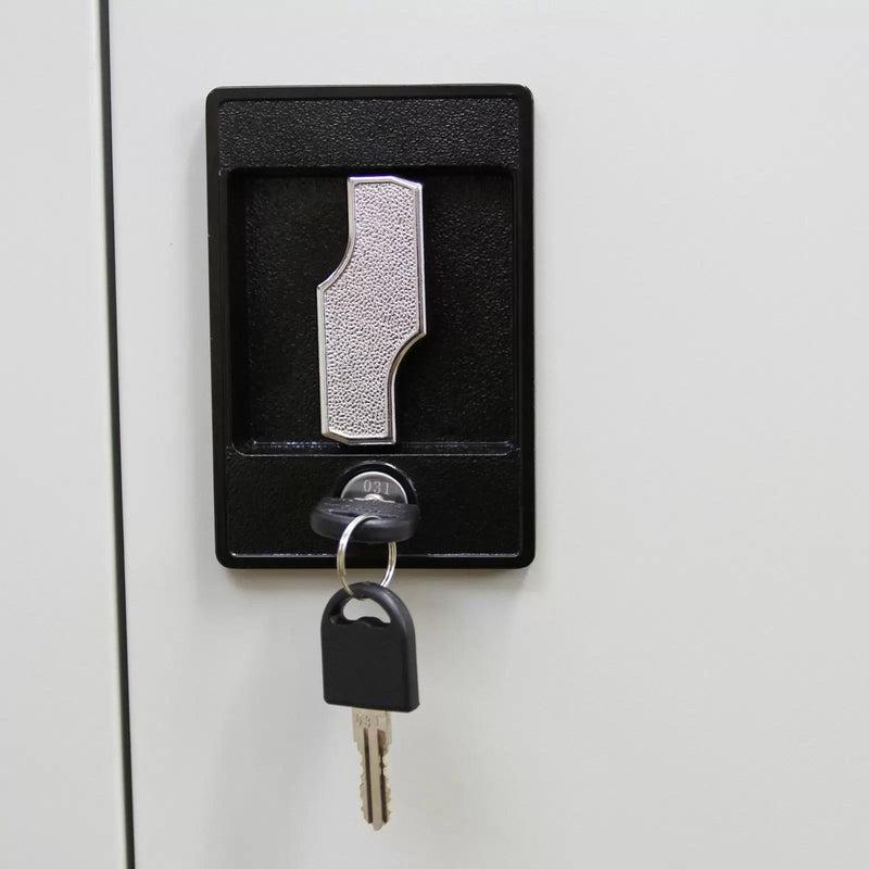 Armadietto 2 Ante 4 Ripiani 90x180x40 cm in Acciaio per Casa e Ufficio Grigio Chiaro