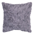 Set 2 Cuscini Decorativi 43x43x6 cm in Poliestere VdE Tivoli 1996 Furry grigio chiaro