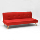 Divano Letto 178x82x70 cm in Tessuto Rosso