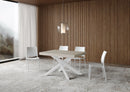 Tavolo Allungabile 120-224x90x77 cm Volantis Cashmere Telaio Bianco 