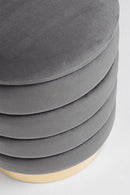 Set 2 Pouf Contenitore Darina Grigio in Legno
