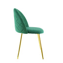 Set 4 Sedie 50x45x80 cm in Tessuto Vellutato Piedi Oro Verde