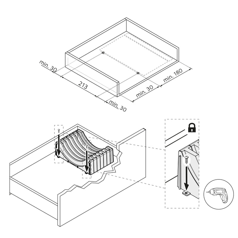 Organizer per Piatti 13 Posti 35x27 cm in Plastica Emuca Grigio