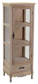 Mobile Vetrina in Legno 3 Ripiani 1 Anta 1 Cassetto Cracovia