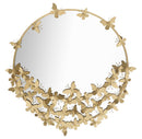 Specchio Farfalle Round New Ø91x3x94 cm in Ferro Oro