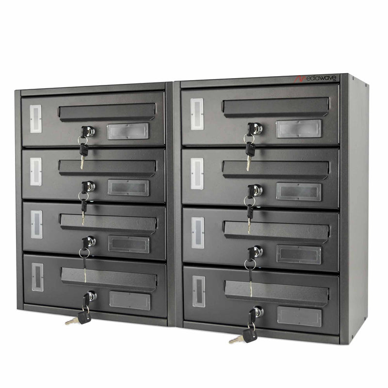 Cassette Postali 42x18x62 cm Artigian 8 Posti con Serratura in Metallo Antracite