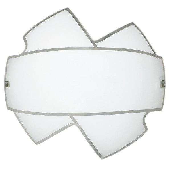 sconto Deckenleuchte 1xE27 Weißer Rahmen Glasplatte Bedruckt Weiß E-Energy Nives