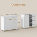 Mobile Sottolavabo con Intaglio a U 70x30x65 cm con Chiusura Ammortizzata in MDF Bianco  