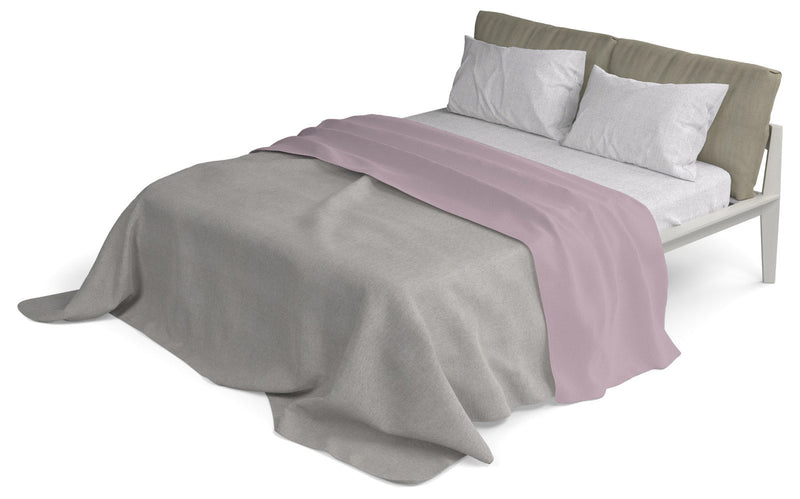 Set Lenzuola Sopra Sotto e Federe in Cotone Rosa Antico Varie Misure