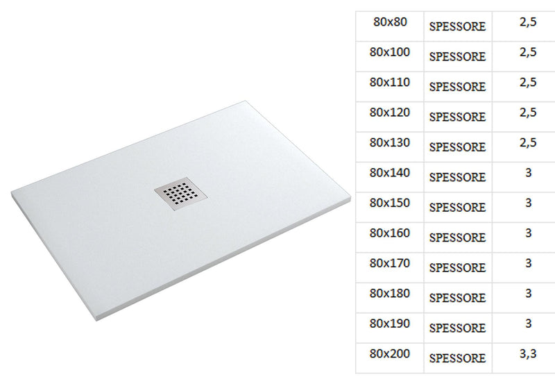 Piatto Doccia in Pietra Bonussi Ardesia Stone Central Grigio Varie Misure