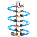 Garage Giocattolo per Bambini 64x59x113 cm 7 Livelli con Ascensore Multicolore
