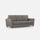Divano 3 Posti 212x85x85 cm Yasel in Tessuto Grigio