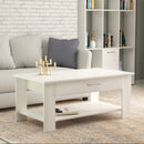 Tavolino Salotto Myrto 110x60x44 h cm in Truciolare bilaminato Bianco