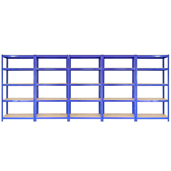 Set 5 Scaffali Senza Bulloni 90x45x180 cm con Connettori in Acciaio Blu online