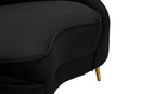 Divanetto 2 Posti Oslo con Cuscini Nero 148x68x84 cm in Poliestere Nero/Oro