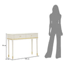 Console Camille Bianca 101x37x78 cm in Pino e MDF e Ferro      