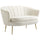2-Sitzer-Sofa 130 x 77 x 77 cm in cremefarbenem Samt