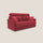 Divano Letto 2 Posti 176x102x97 cm in Tessuto Rosso