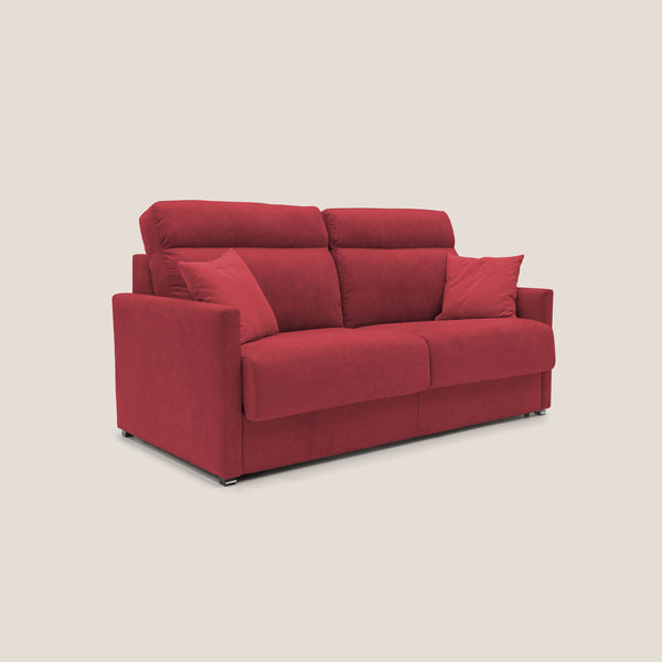 Divano Letto 3 Posti 196x102x97 cm in Tessuto Rosso prezzo