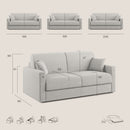 Divano Letto 2 Posti 166x92x96 cm in Tessuto Grigio