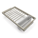 Kit 7 Aste Pantaloni e Vassoio per Armadio 800 mm in Acciaio Emuca Grigio Pietra