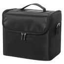 Beauty Case da Trucco 27,5x19,5x24,5 cm con 4 Contenitori Rimovibili e Tracolla in Tessuto Oxford Lavabile Nero      