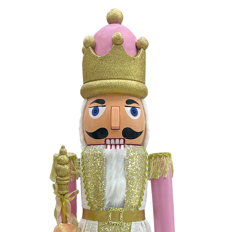 Soldato Schiaccianoci Natalizio H80 cm Rosa e Oro