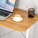 Scrivania da Ufficio 104x50x128 cm in MDF e Metallo Colore Legno