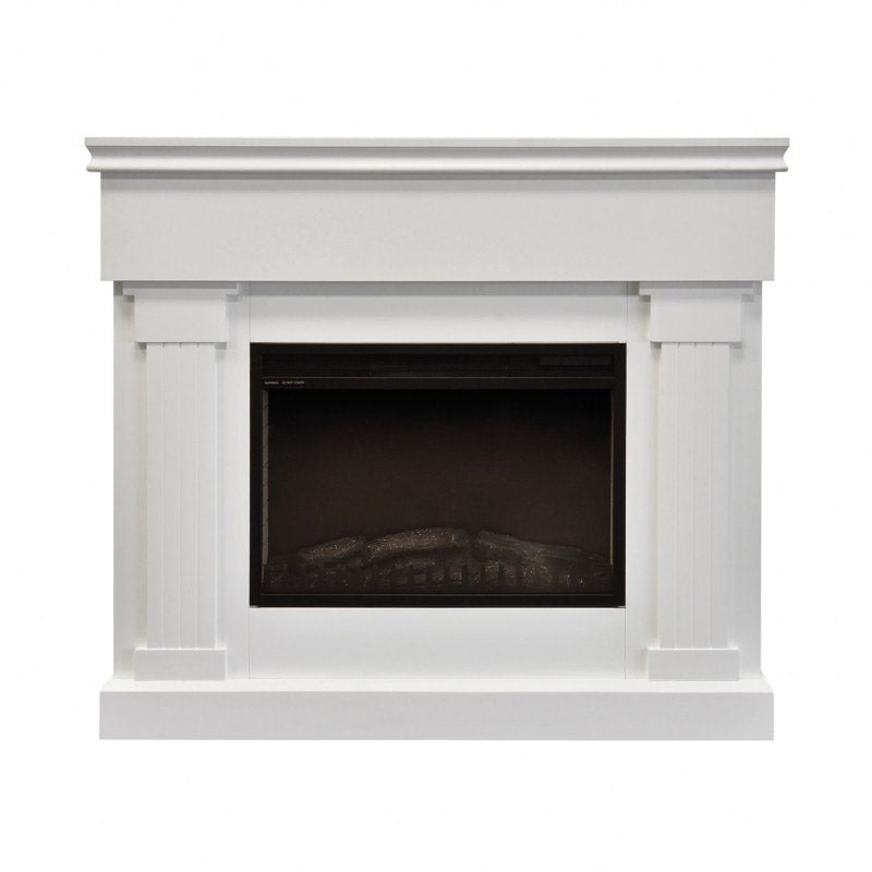 Camino Elettrico da Pavimento Effetto Fiamma 1800W Taylor Bianco