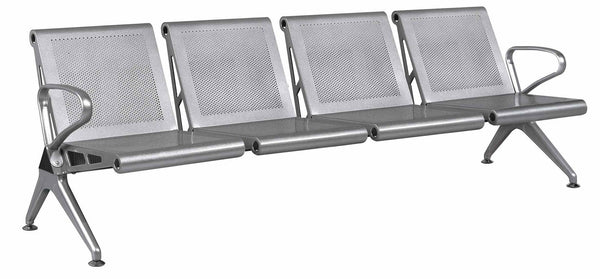 Tosini Silver Bürobank für Wartezimmer 4 Sitze aus Stahl sconto