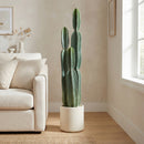 Pianta Artificiale di Cactus Ø25x111 cm con 3 Steli in EVA e Vaso in PP Verde      