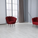Poltrona a conchiglia 75x80x75 cm Orel in velluto rosso