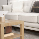 Tavolino da Salotto Rettangolare 90x45x44,5 cm Ampio Ripiano in MDF Laminato Color Legno  