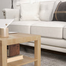 Tavolino da Salotto Rettangolare 90x45x44,5 cm Ampio Ripiano in MDF Laminato Color Legno  