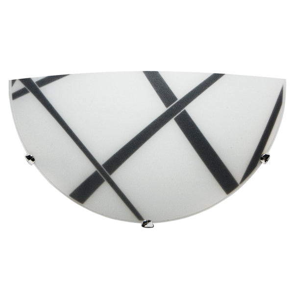 acquista Wandleuchte 1xE27 Haken Chrom Glasplatte Weiß-Schwarz E-Energy Dario