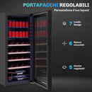 Cantinetta Frigorifero per Vino da 92L con Ripiani Regolabili per 20 Bottiglie e 50 Lattine 43x45x94 cm Nero      