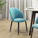 Set 2 Sedie Imbottite 52x54x79 cm in Tessuto Effetto Velluto Verde Chiaro