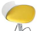 Sgabello con Alzata a Gas e Seduta Girevole in Polipropilene e Similpelle Vandi Bianco e Giallo