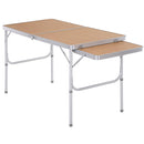 Tavolo da Campeggio Picnic Pieghevole Regolabile in Alluminio 120x60x40/70 cm 
