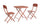 Set 3 Pezzi Bistrot da Giardino con Tavolo e 2 Sedie in Acciaio Yvonne Terracotta