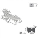 Lettino Prendisole da Giardino con Ruote 197x63x37/100 h cm in Legno Marrone