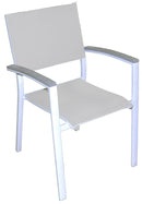 Sedia da Giardino in Alluminio e Textilene Vorghini Volterra Grigio