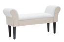 Panchetta Velvet Crema 102x31x51 cm Legno e Poliestere Crema e Nero