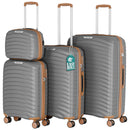 Set 4 Valigie Rigide Resistente a Urti Beauty Case in Polipropilene Grigio      