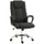 Sedia da Ufficio Ergonomica Basculante e Imbottita 62x76x110-119 cm in Poliestere Effetto Lino Nero