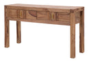 Console Elegant Sheesham 132x40x76 cm Legno e Ferro Naturale e Oro
