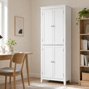 Mobile Bagno Alto da Terra 60x30x170 cm con Ripiani Regolabili in MDF e Metallo      