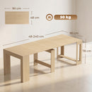 Tavolo Consolle Estendibile per 10 Persone 48-240x90x78A cm in Melamina Effetto Legno Chiaro      