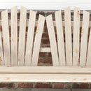 Panchina da Giardino 108x66x95 cm Stile Country con Braccioli a Ruota in Legno Naturale      
