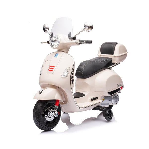 sconto Moto Elettrica per Bambini Piaggio Vespa GTS SUPER 12V Full Optional con Bauletto Bianco